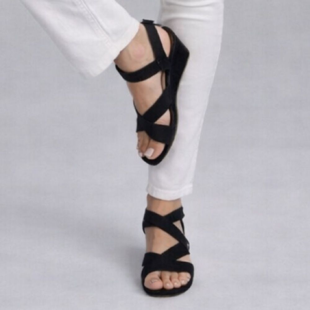 Laura Scott Nantucket Wedge Slingback Sandals Heel Size 6M